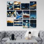 Wallity Set de 12 Cuadros Decorativos MDF Multicolor 20 x 15 cm